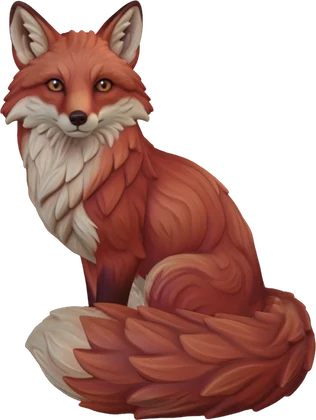 Stylized fox 3D model generated with Meshy