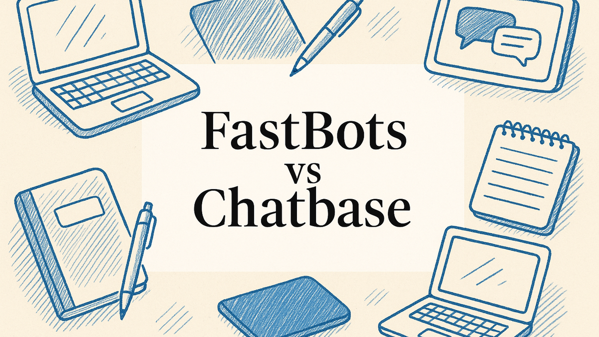 Comparison between Chatbase and FastBots showing pricing, features, and platform focus