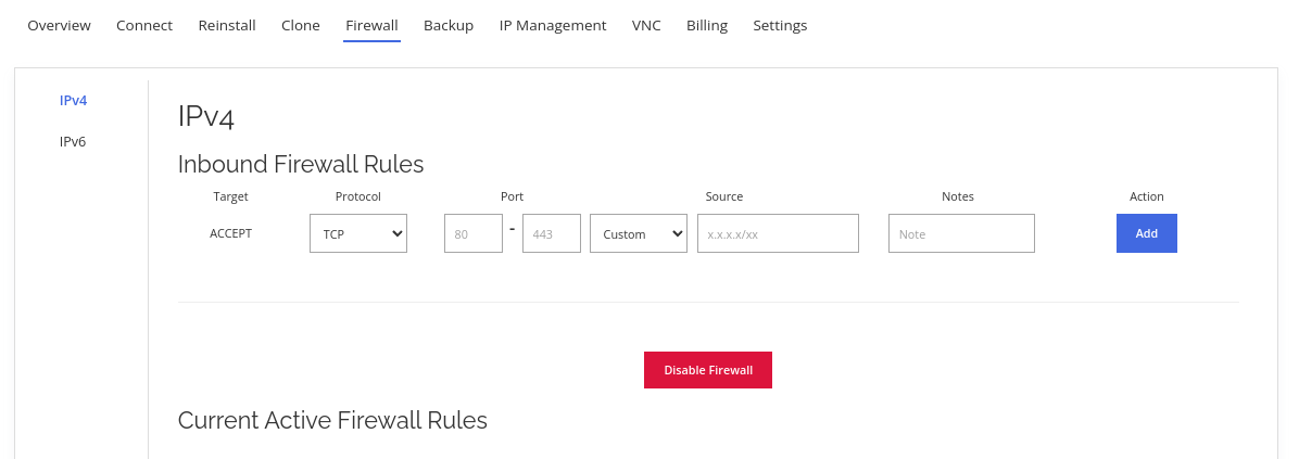 EvoXt Network Security and Anti-DDoS Filtering Screen