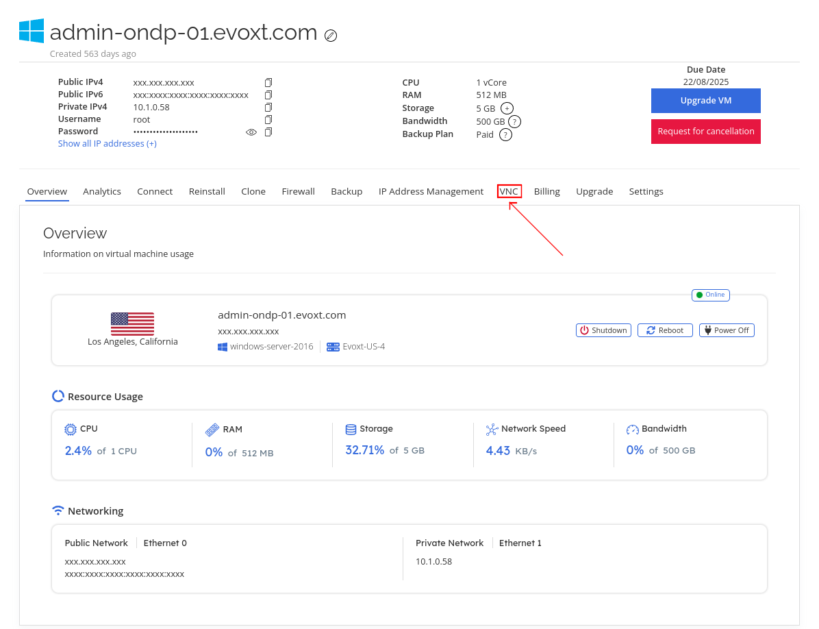EvoXt VNC Web Console and Server Management Tools