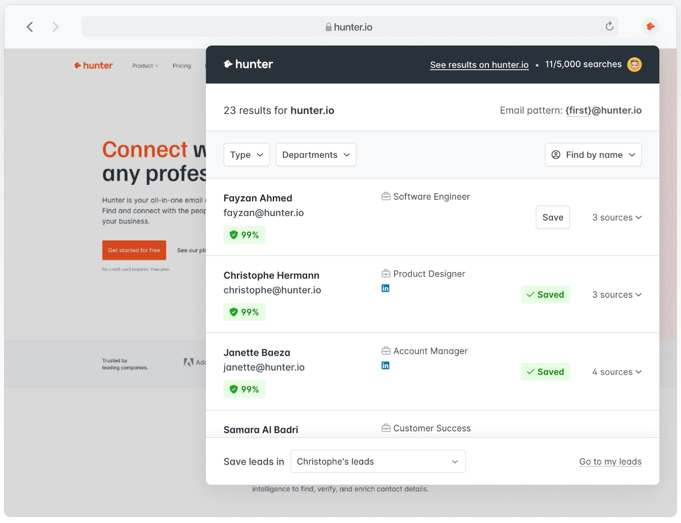 Hunter Chrome Extension