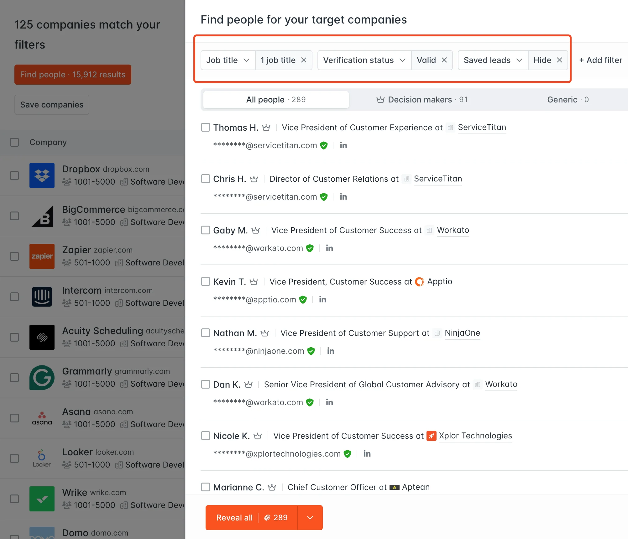 Hunter Domain Search: Finding professional contacts and predicting patterns.