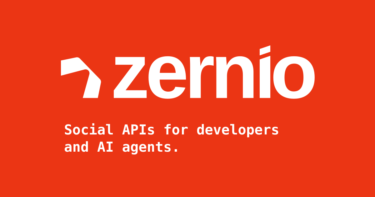 Zernio Developer API Dashboard showing connected platforms, API request statistics, and activity logs